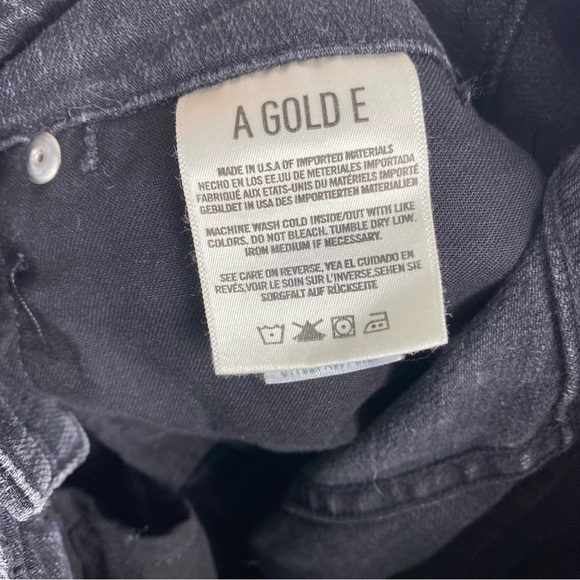Agolde Chloe Low Rise Slim Jeans Liverpool Black Distressed Size 24 - Picture 9 of 10